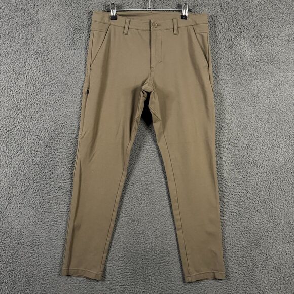 BYLT Pants Mens 32x28 Brown Everyday Jogger Skinny Fit Stretch Travel - Picture 1 of 15